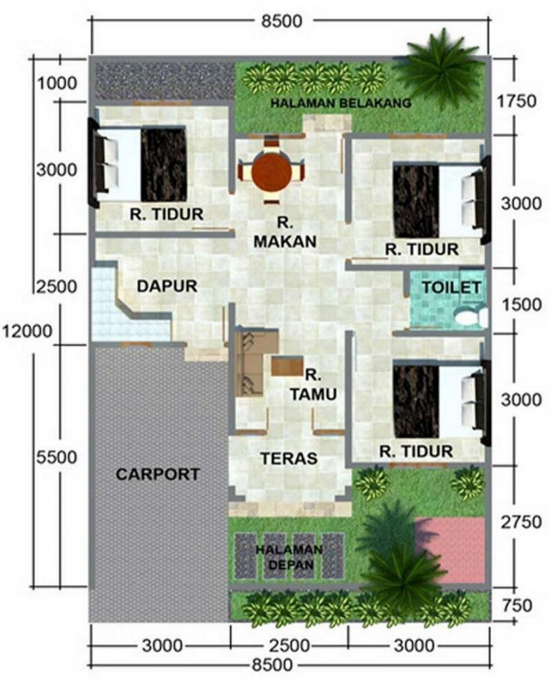 30 Gambar Desain Rumah 8 x 12 Meter Minimalis Desain id