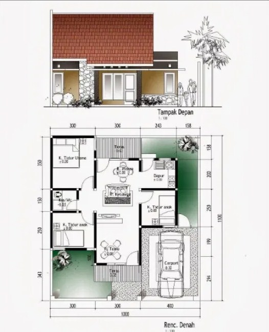 30 Gambar Desain Rumah 8 x 12 Meter Minimalis Desain id