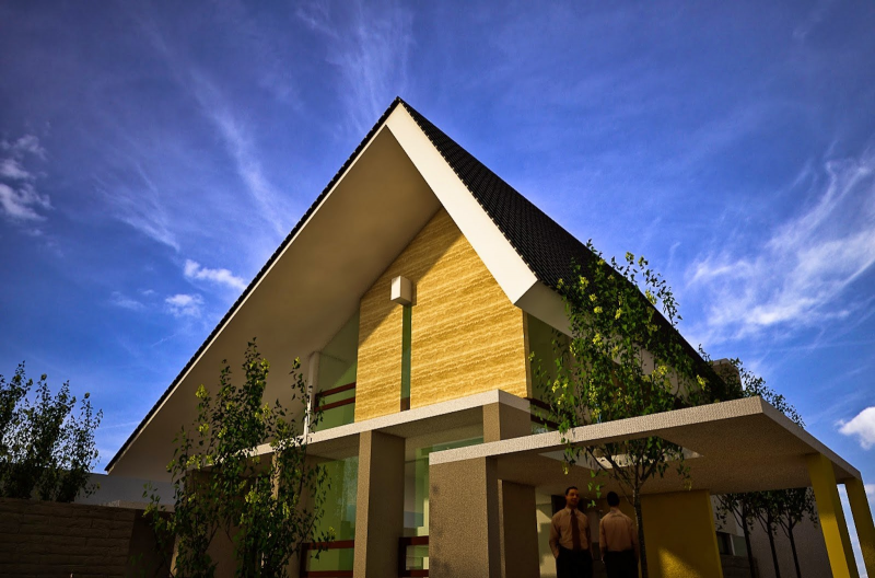 Atap miring pada rumah