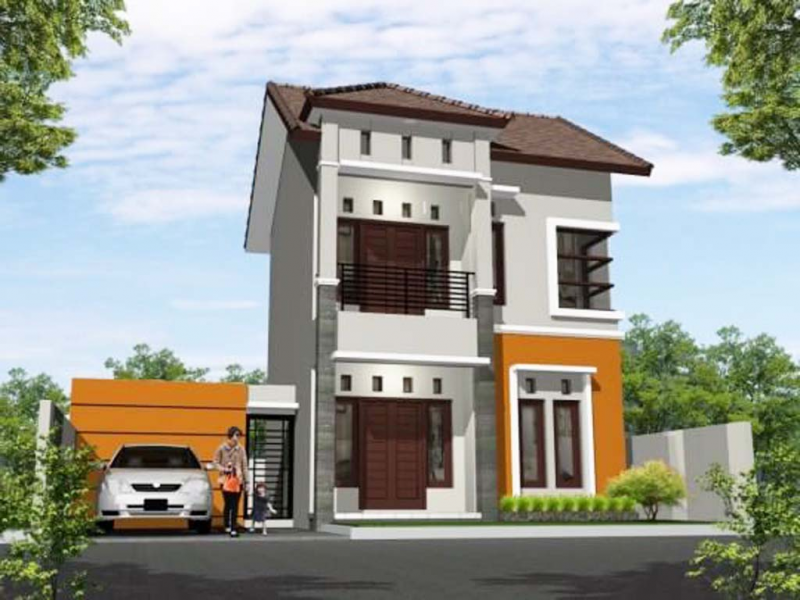 Atap yang dibuat miring kebelakang