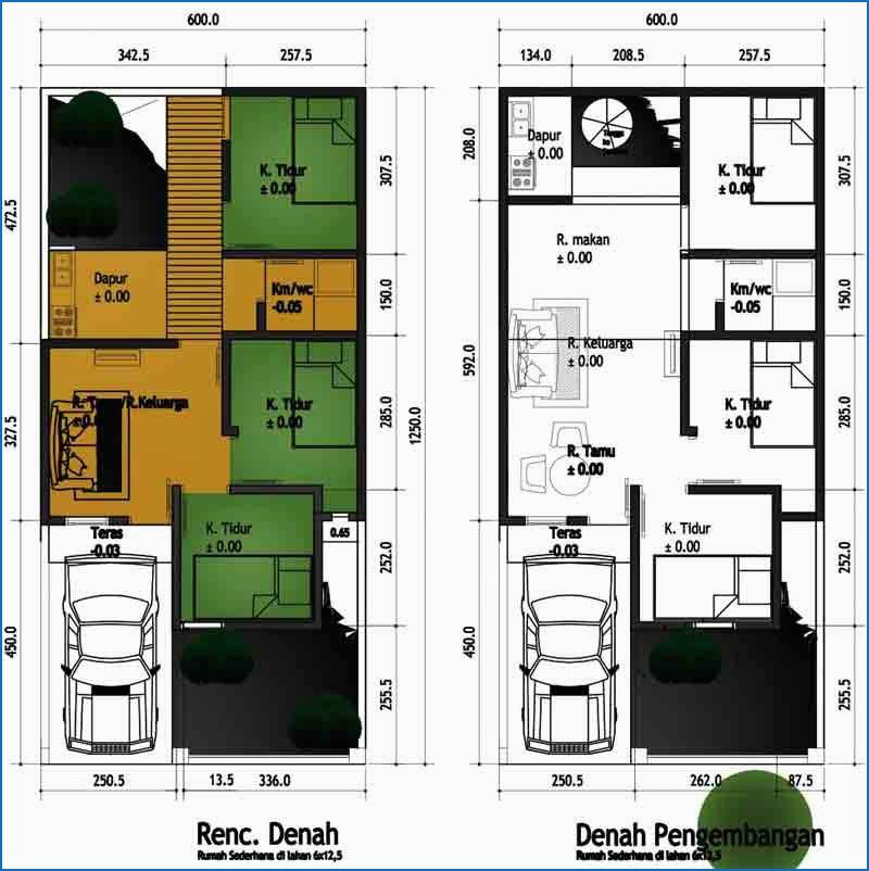 Denah Desain Rumah 6x9 Terbaik