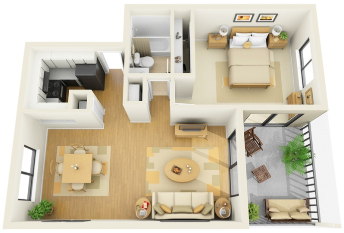 Desain Rumah Satu Kamar