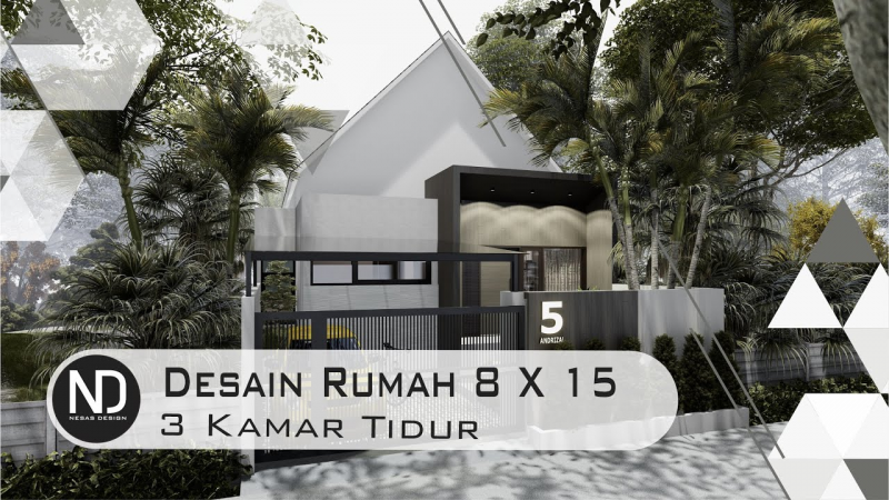 Desain Rumah 8x15 3 Kamar