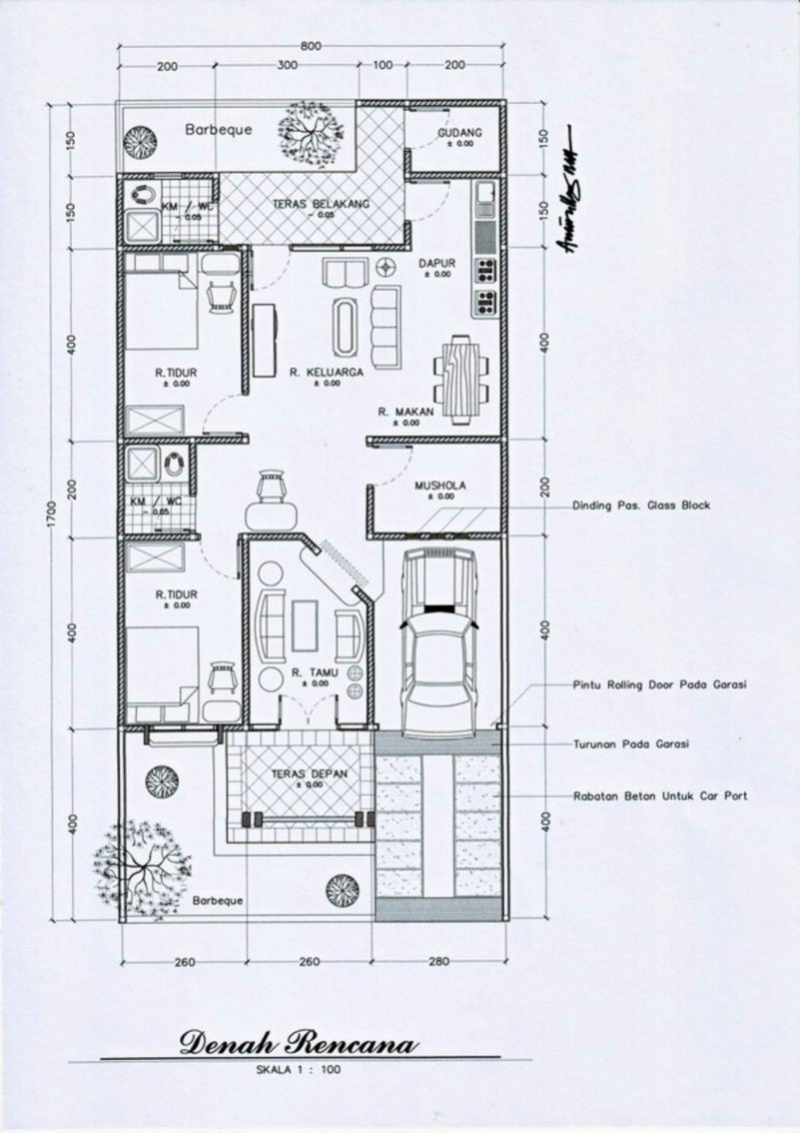 Sketsa Desain Rumah 7x9