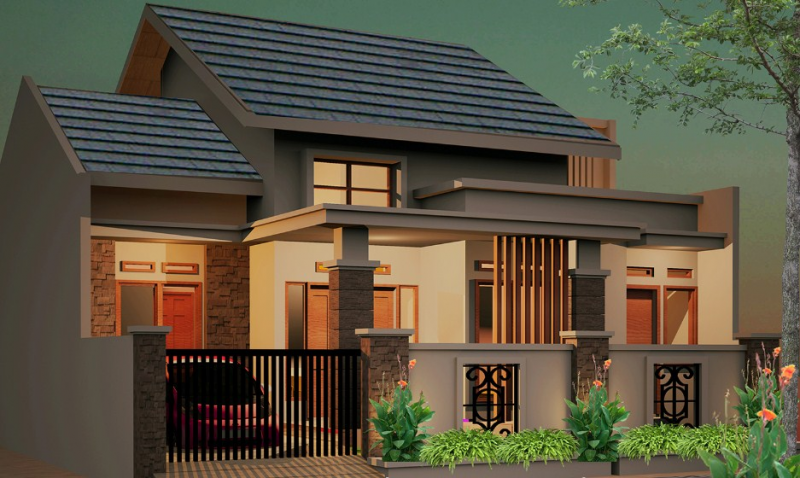 Atap Rumah Miring Besar Kecil