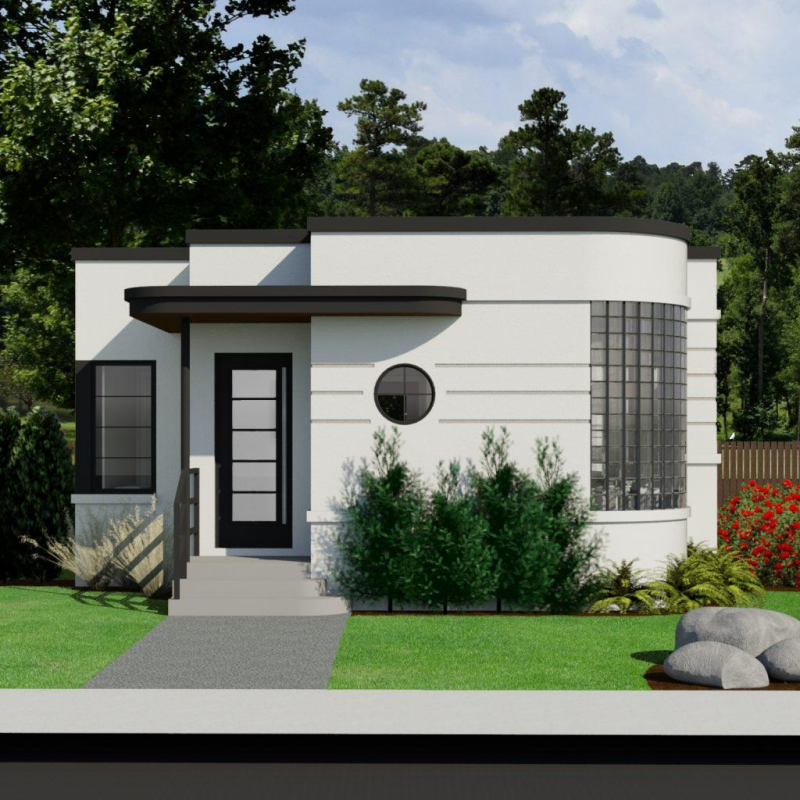 Rumah mewah dengan atap yang datar