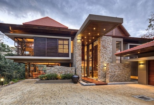 DESAIN RUMAH BAGIAN DEPAN DENGAN BATU ALAM