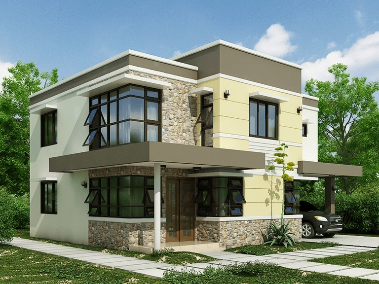 Rumah Batu Alam Dua Lantai