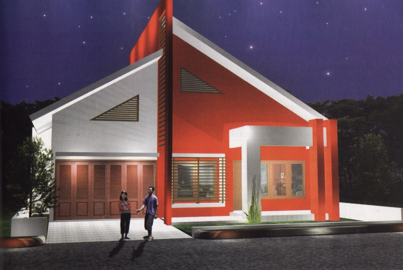 Desain atap miring kedua sisinya