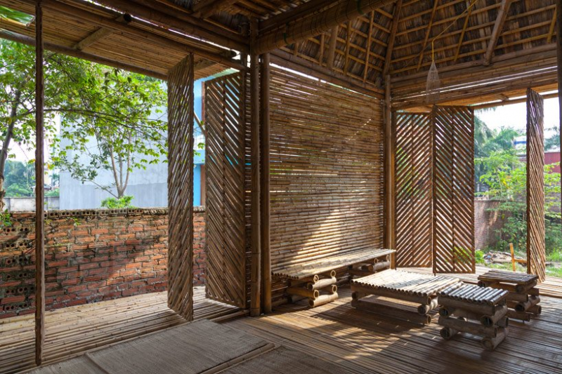 CONTOH DESAIN RUMAH BAMBU