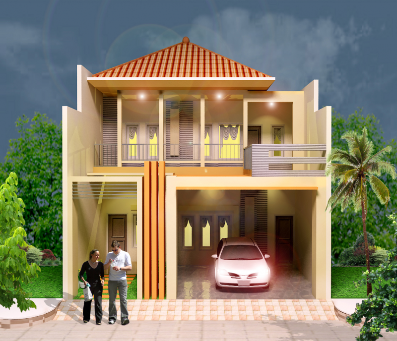 DESAIN RUMAH BERTINGKAT BELAKANG