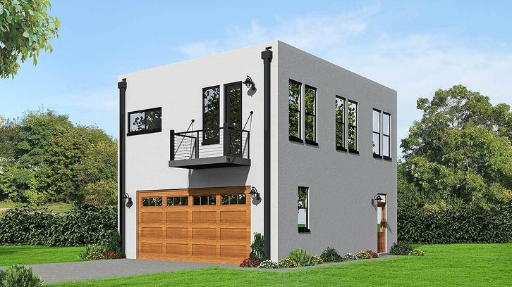 Desain Rumah bertingkat dengan bentuk balok