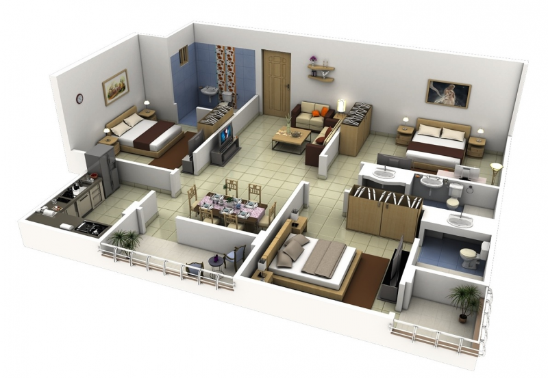 ANEKA DESAIN RUMAH MINIMALIS 3 KAMAR TIDUR