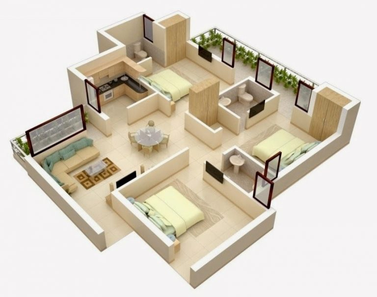 Desain rumah Kamar 3 type 36