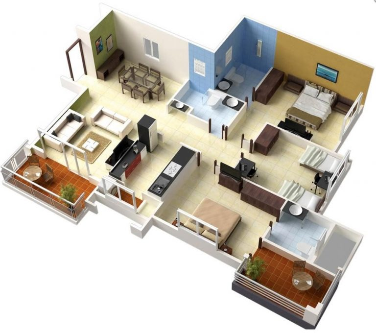 Desain rumah Kamar 3 ukuran 7 x 9