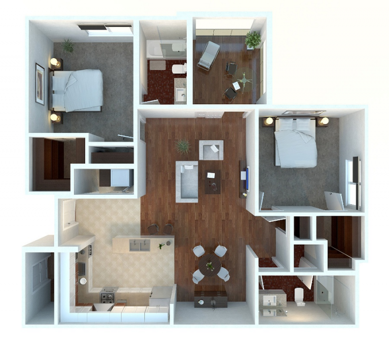 CONTOH DESAIN RUMAH 2 KAMAR TIDUR