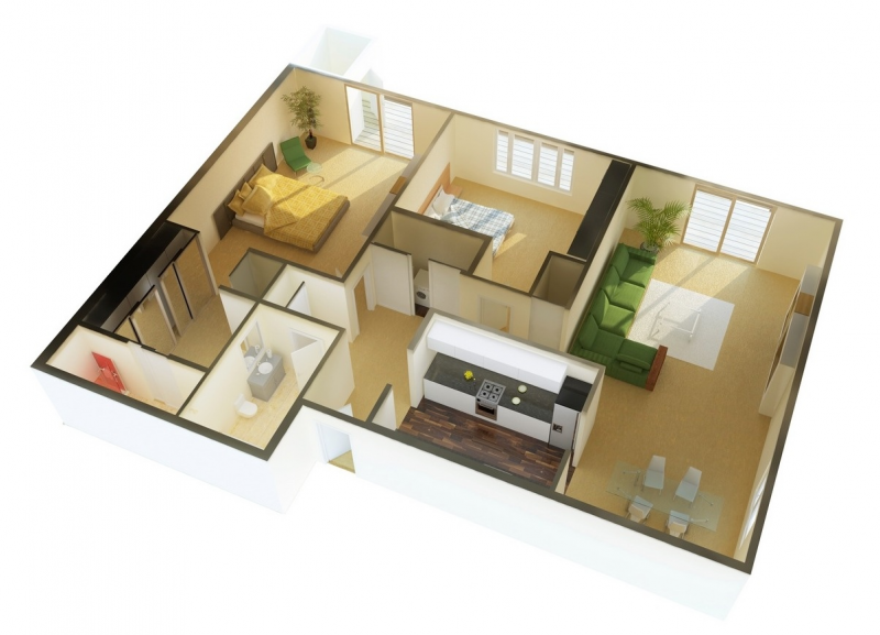 CONTOH DESAIN RUMAH KAYU 2 KAMAR