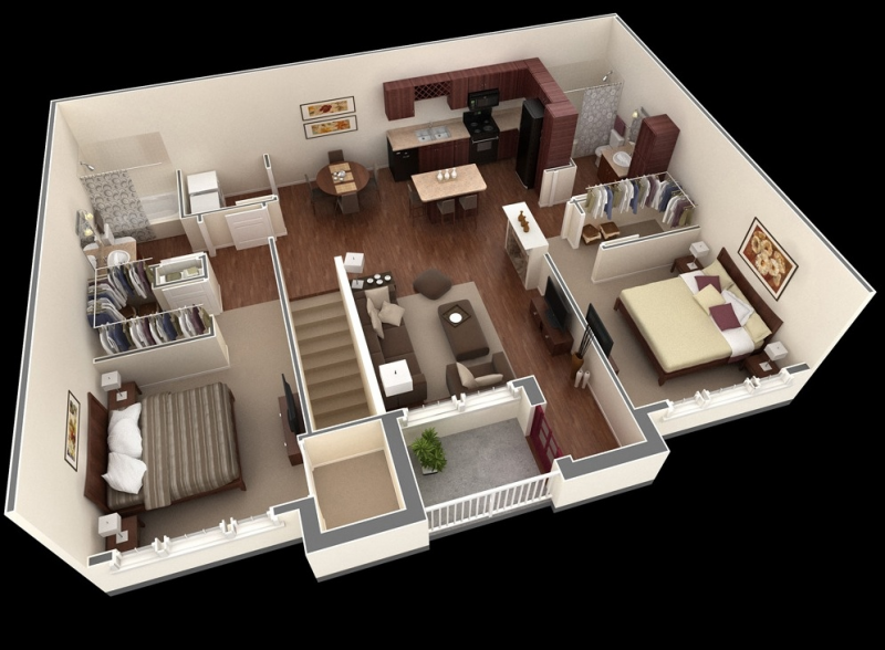 CONTOH DESAIN RUMAH MINIMALIS SEDERHANA 2 KAMAR