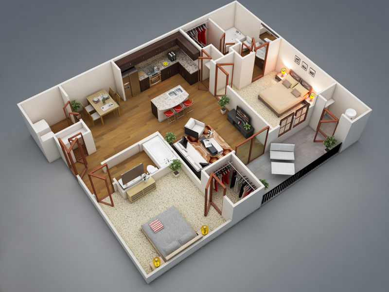 DESAIN RUMAH KAMAR 2 MINIMALIS
