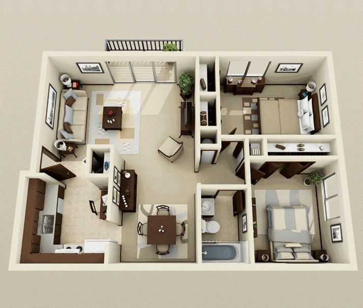 DESAIN RUMAH KAMAR DUA