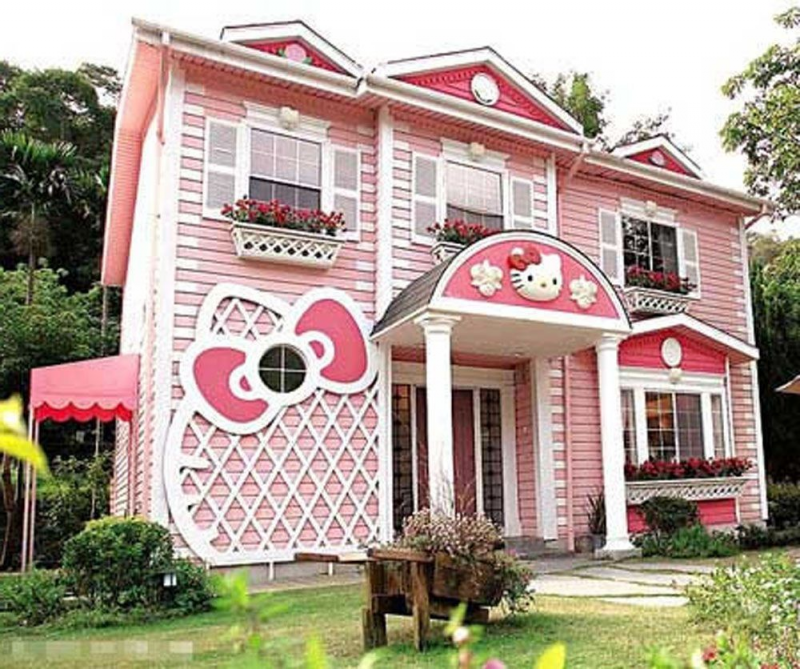 Desain Rumah Dengan Tembok Rumah Hello Kitty