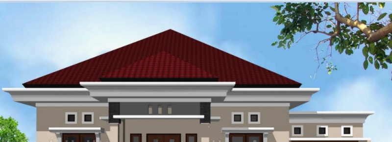 Bentuk limas sempurna pada sebuah rumah mewah