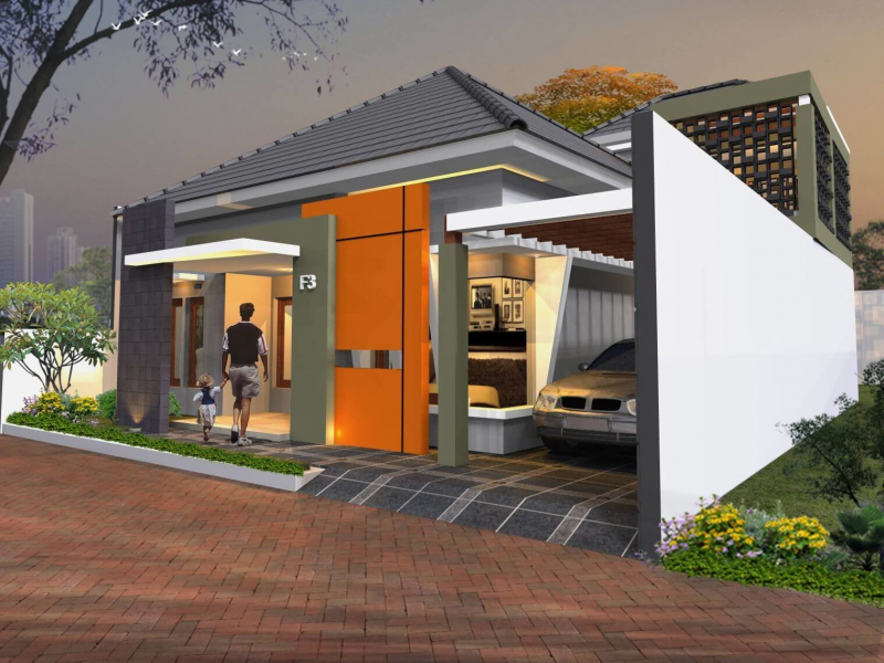 Rumah minimalis dengan atap berbentuk limas