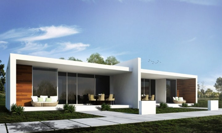 Rumah Dengan Bentuk Geometris Dasar yang Sederhana