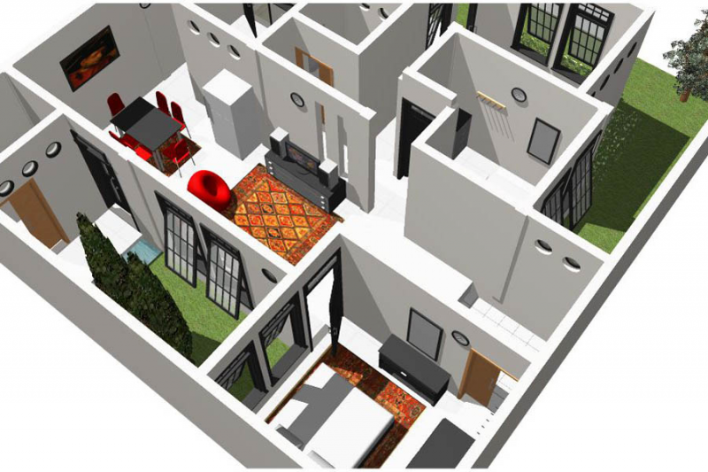 Rumah 2 Lantai 6 x 10 Alami