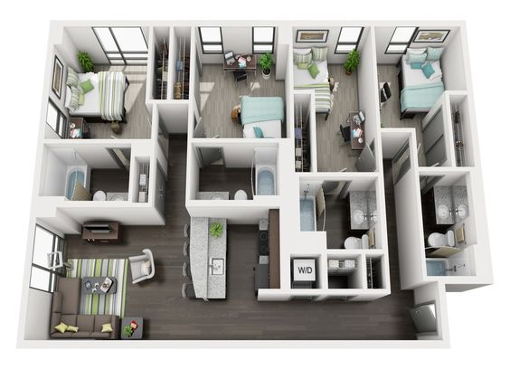Desain Rumah 4 Kamar Dengan Model Jendela