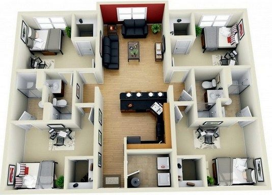 Desain Rumah 4 Kamar Dengan Model Rumah Luas Minimalis