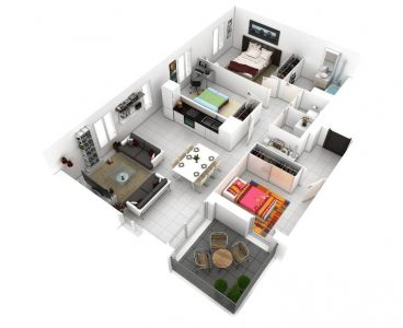 Desain rumah 3 kamar sederhana 1 kamar utama 2 kamar anak