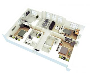 Desain rumah 3 kamar sederhana putih dan lime