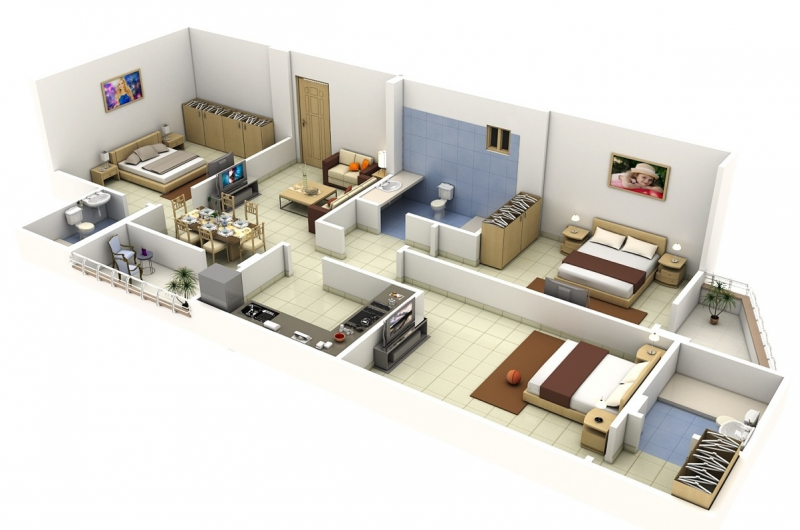 Desain Rumah 3 Kamar Tidur Sederhana Modern Minimalis