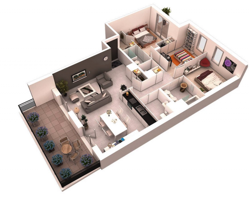 Gambar Desain Rumah 3 Kamar Tidur Sederhana