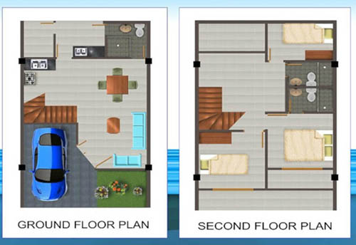 Desain rumah 3 kamar 2 lantai