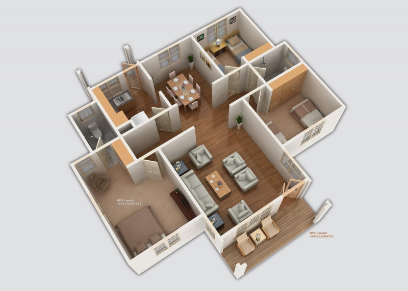 Desain rumah 3 kamar banyak orang