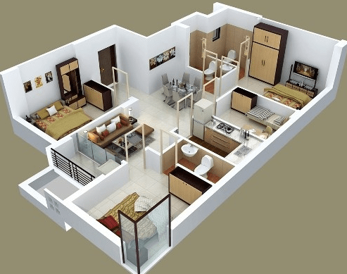 Desain rumah 3 kamar fungsional