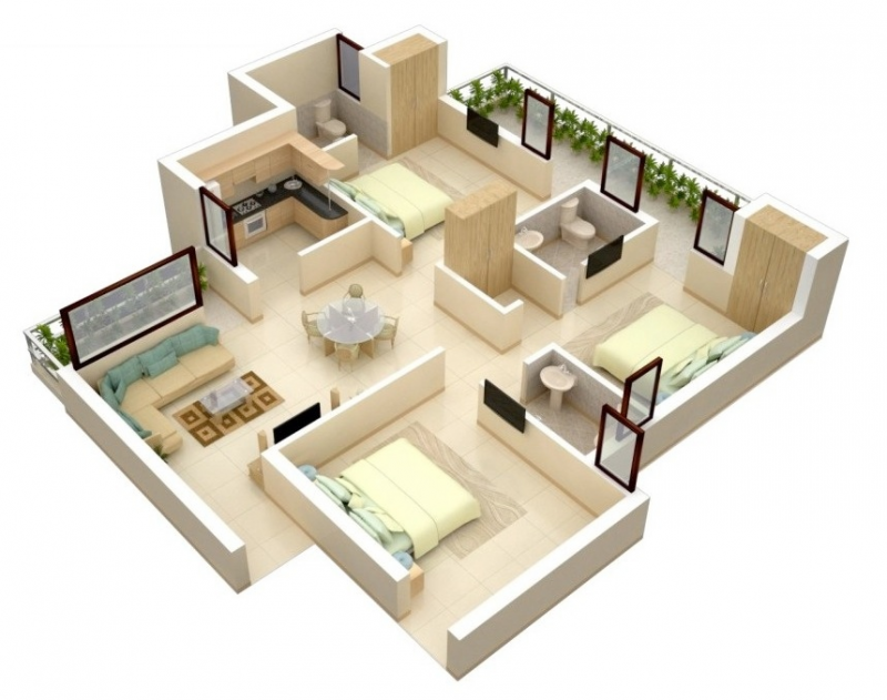 Desain Rumah 3 Kamar Tidur Mewah