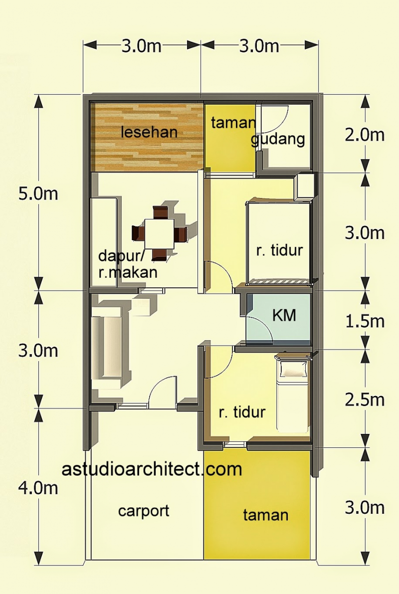 Desain Rumah 60 Meter Mewah