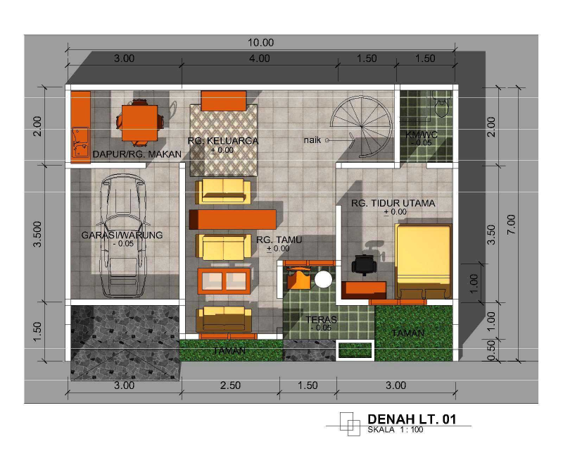 Desain Rumah 60 Meter Sederhana