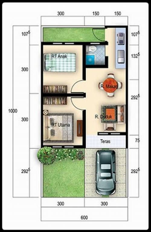 Desain Rumah 4x8 Sederhana