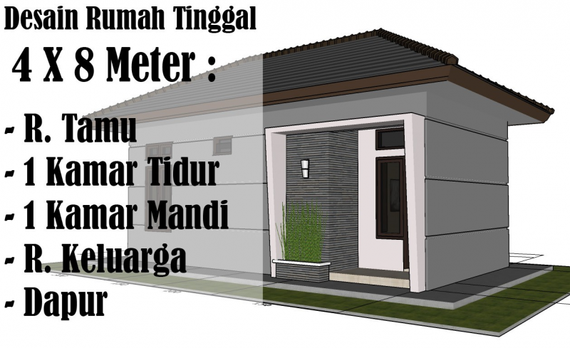 Desain Rumah 4x8 Terbaik