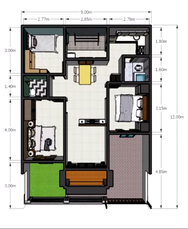 30 Contoh Inspirasi Desain Rumah 9x12 Meter Terbaik Desain id