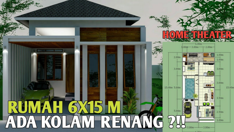Desain Rumah 6x15 Modern Minimalis