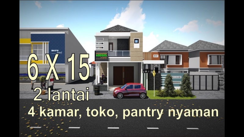 Desain Rumah 6x15 Simple