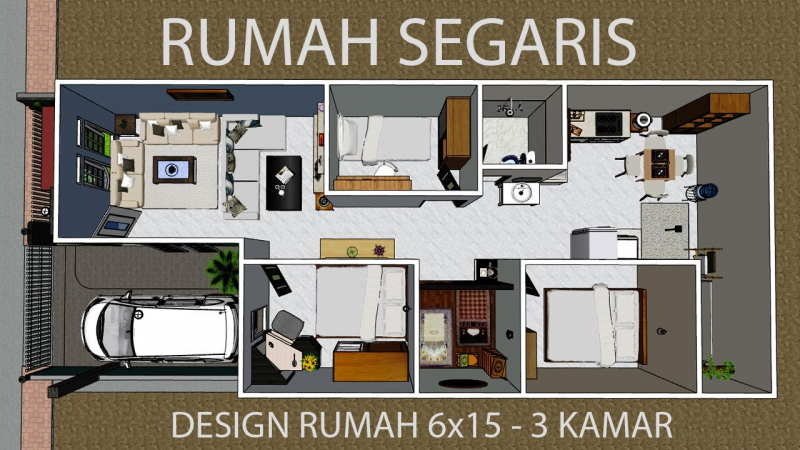 Sketsa Desain Rumah 6x15