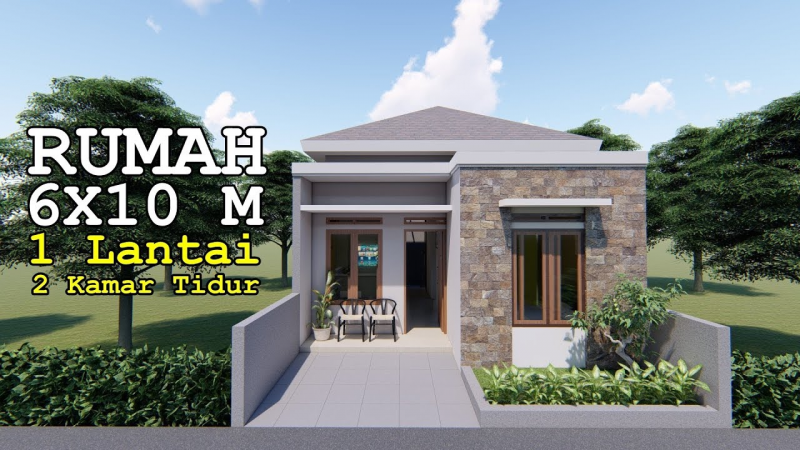 30 Konsep Desain Rumah 6x12 Meter Beserta Denahnya - Desain id