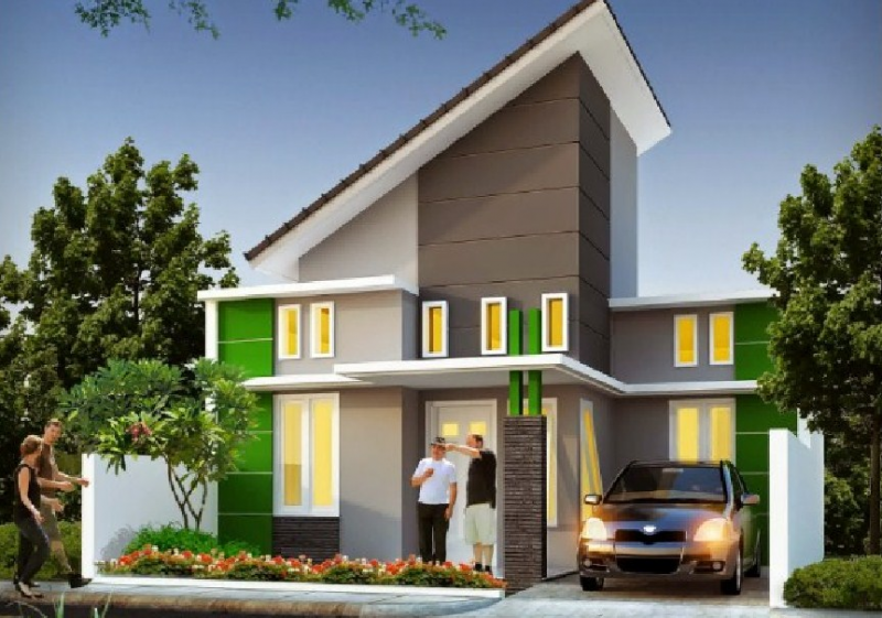Rumah minimalis 1 lantai atap miring