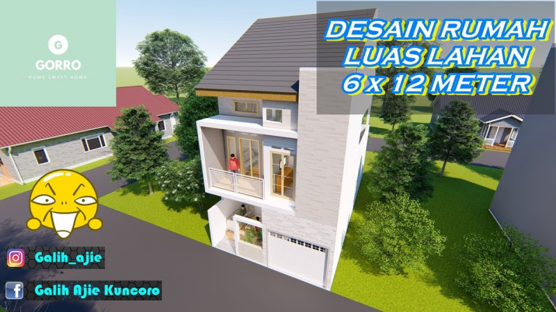 Desain Rumah 6x12 2 Lantai Gambar